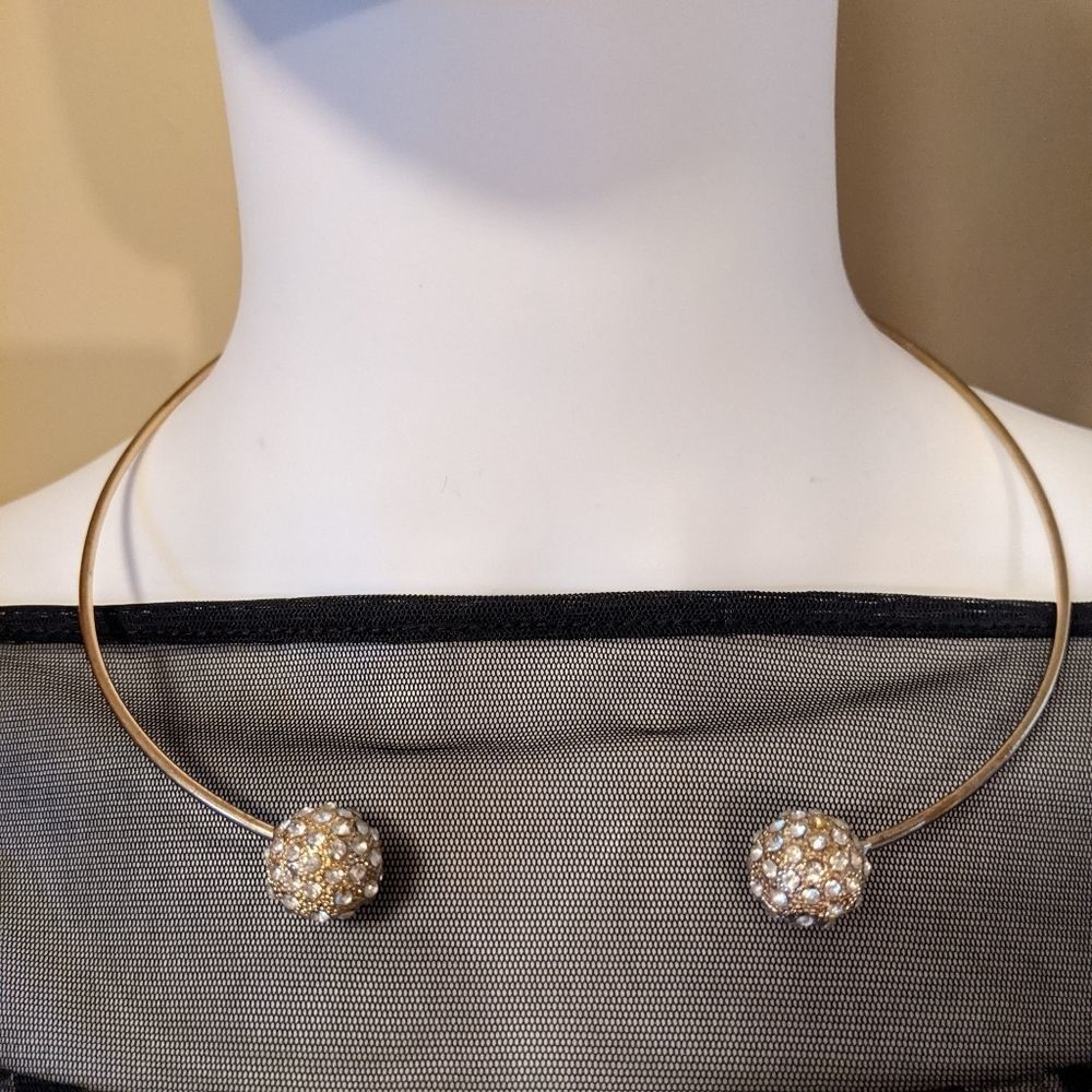 Vintage Collar Bead Rhinestone Necklace